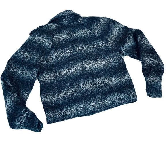 Karl Lagerfeld For Macys Impulse Black Wool Silver Spark Extra Small Moto Jacket - Picture 11 of 14